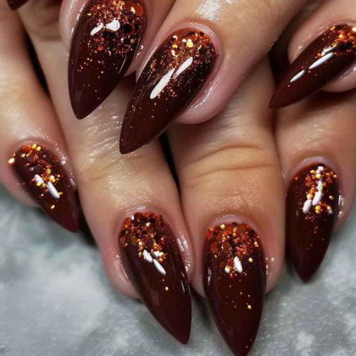 Brown Chrome Nails