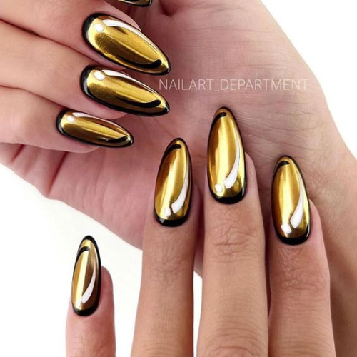 Brown Chrome Nails