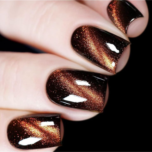 Brown Chrome Nails