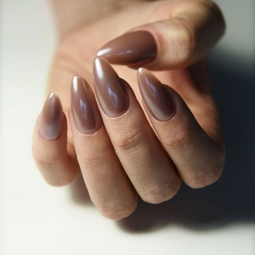 Brown Chrome Nails