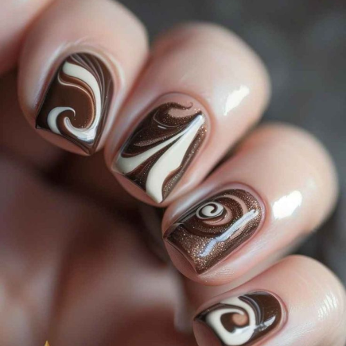 Brown Chrome Nails