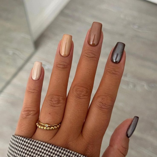 Brown Chrome Nails