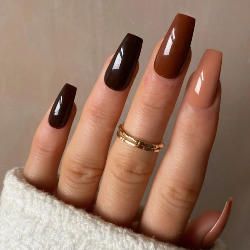 Brown Chrome Nails