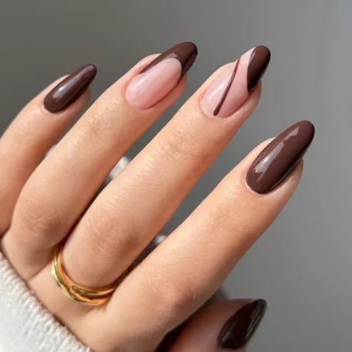 Brown Chrome Nails