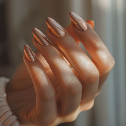 Brown Chrome Nails