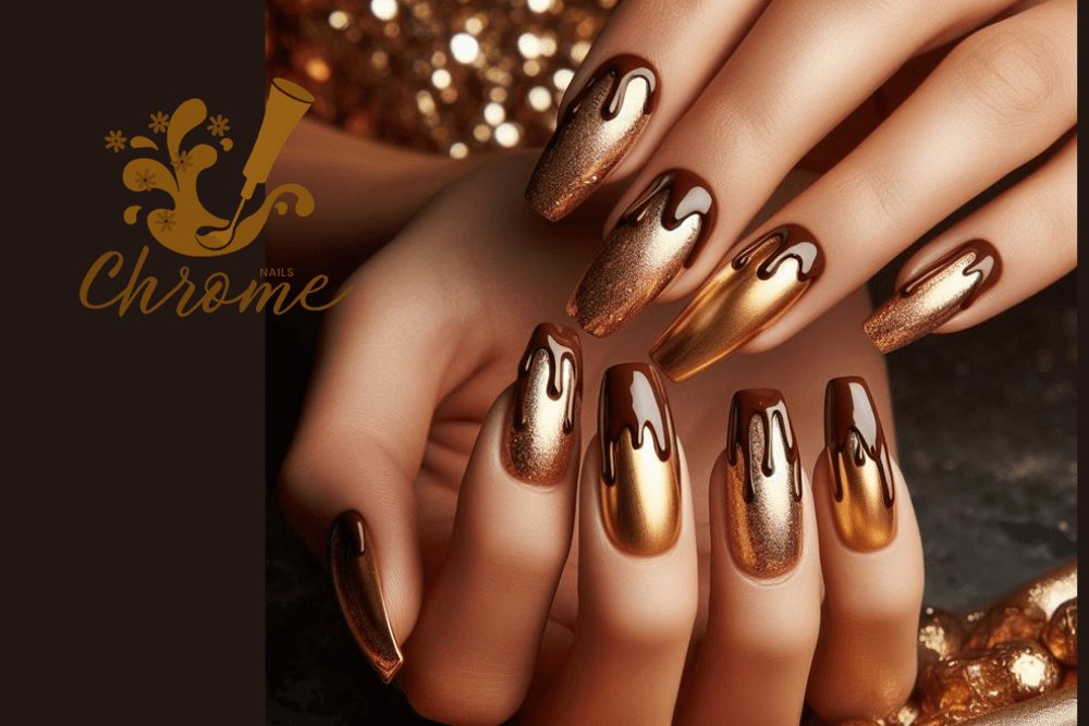 Brown Chrome Nails