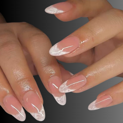 Chrome French Tip Nails