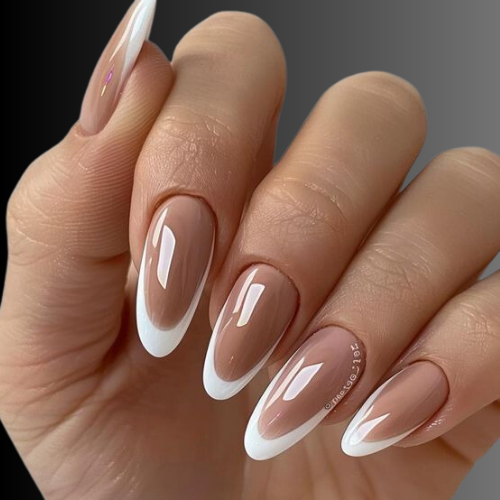 Chrome French Tip Nails