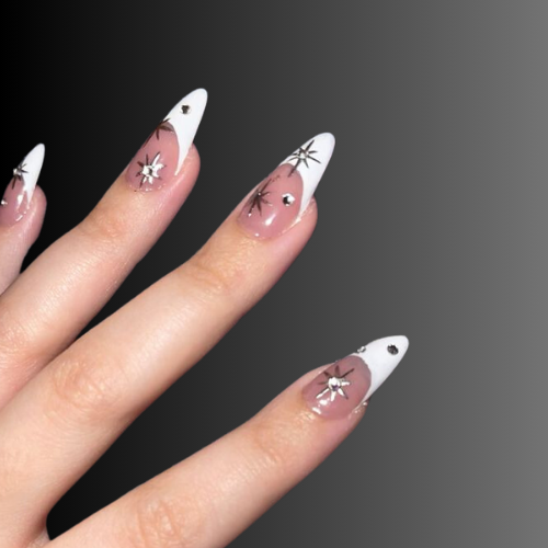 Chrome French Tip Nails