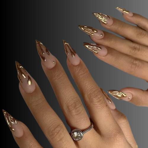 Chrome French Tip Nails