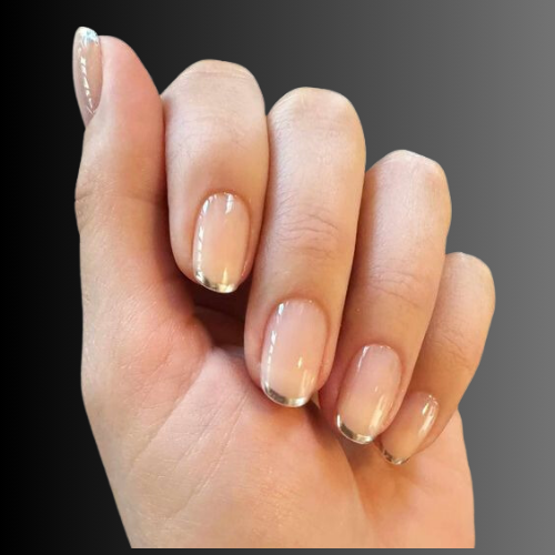 Chrome French Tip Nails