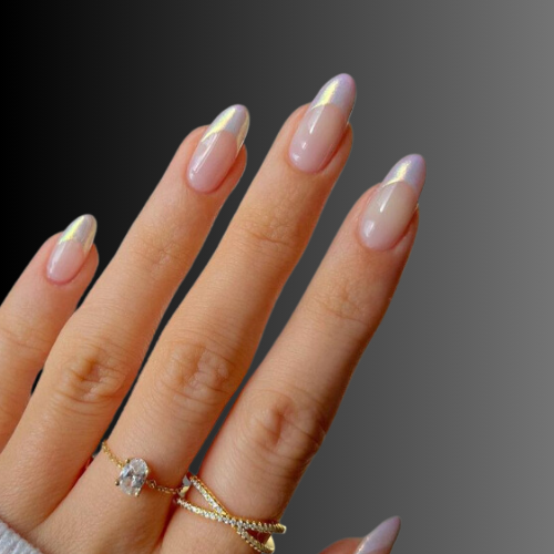 Chrome French Tip Nails