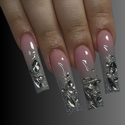 Chrome French Tip Nails