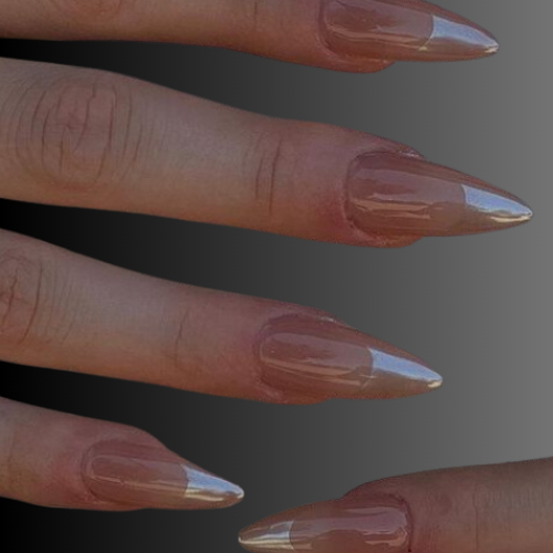 Chrome French Tip Nails