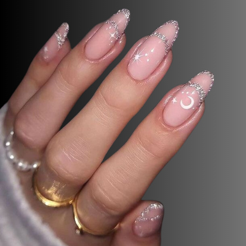 Chrome French Tip Nails