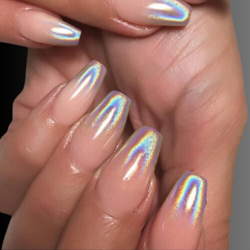 Chrome French Tip Nails