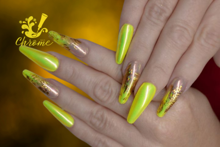 Perfect Yellow Chrome Nails