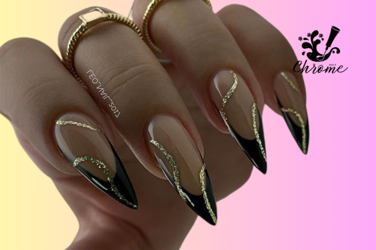 black french tip nails