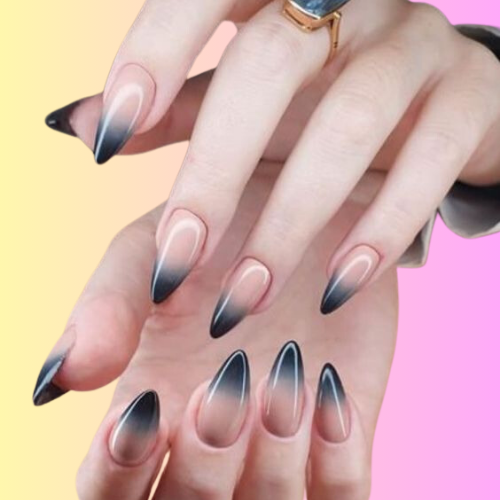 black french tip nails