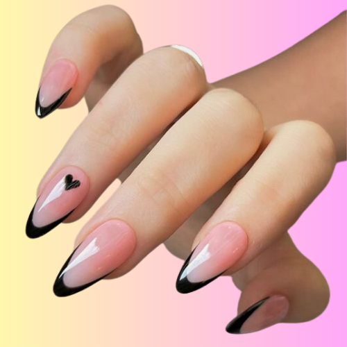 black french tip nails