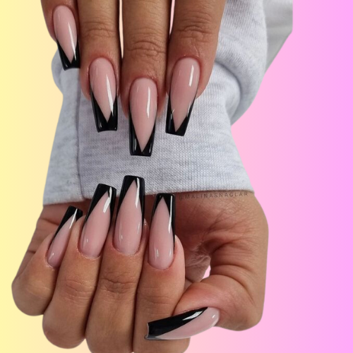 black french tip nails