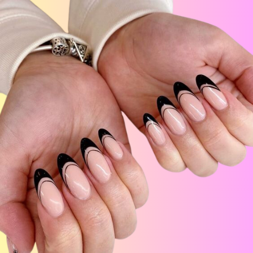 black french tip nails