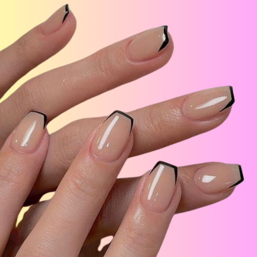 black french tip nails