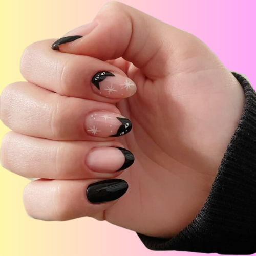 black french tip nails