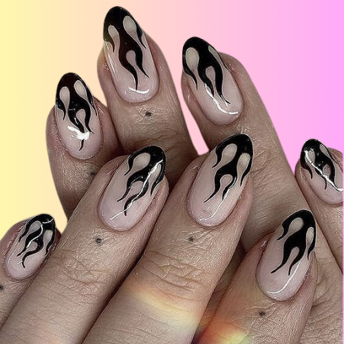 black french tip nails