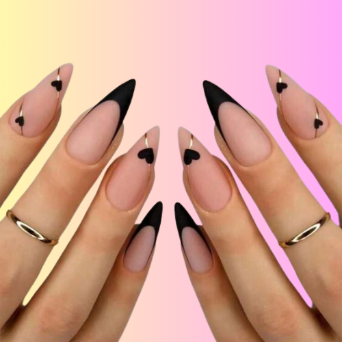 black french tip nails