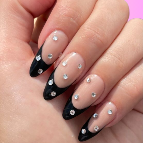 black french tip nails