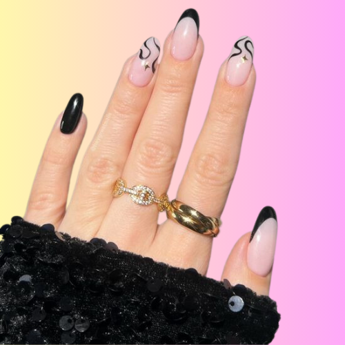 black french tip nails