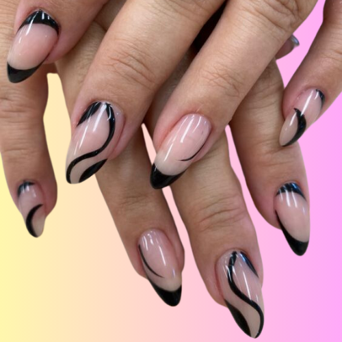 black french tip nails