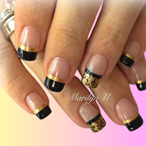 black french tip nails