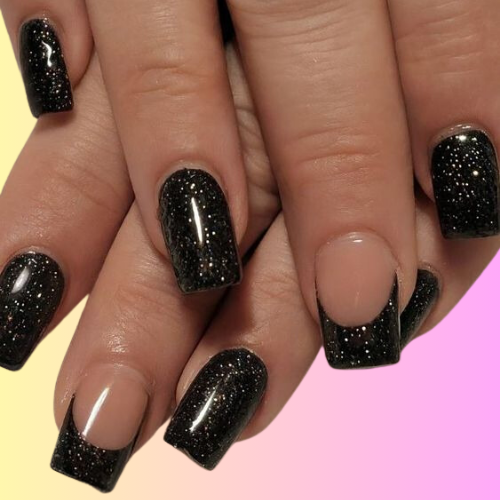 black french tip nails