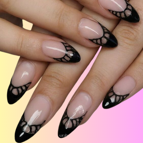 black french tip nails