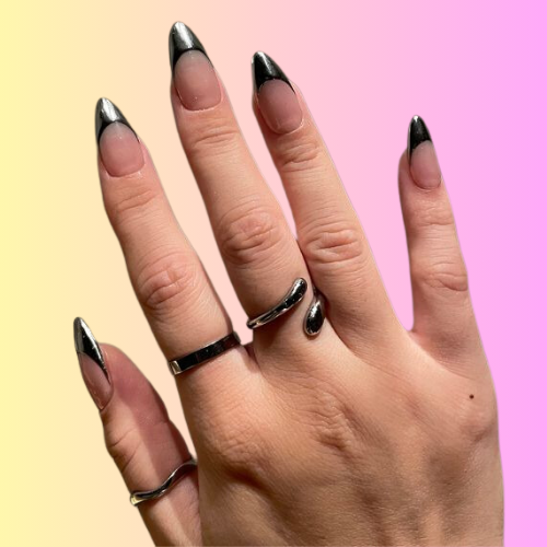 black french tip nails