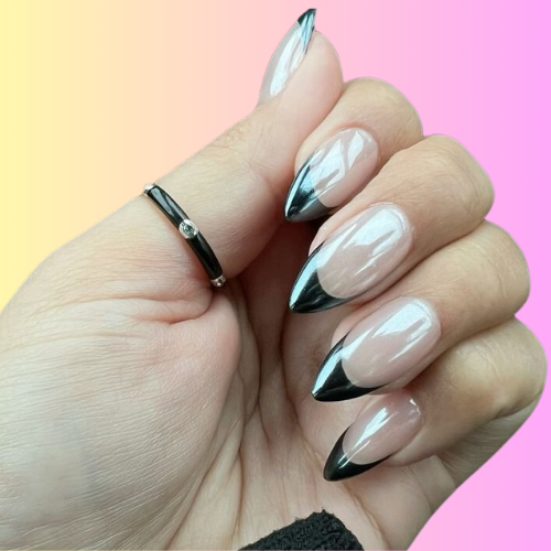 black french tip nails