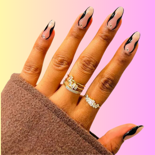 black french tip nails