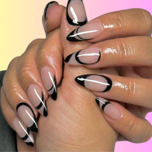 black french tip nails