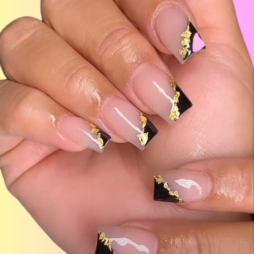 black french tip nails