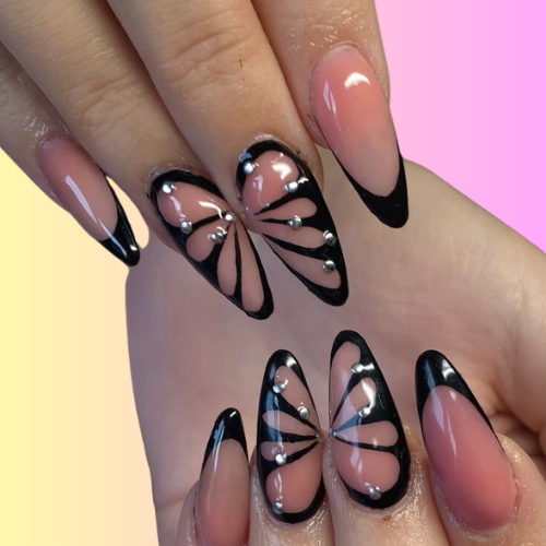 black french tip nails