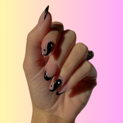 black french tip nails