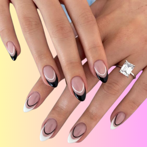 black french tip nails