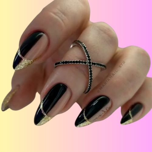 black french tip nails