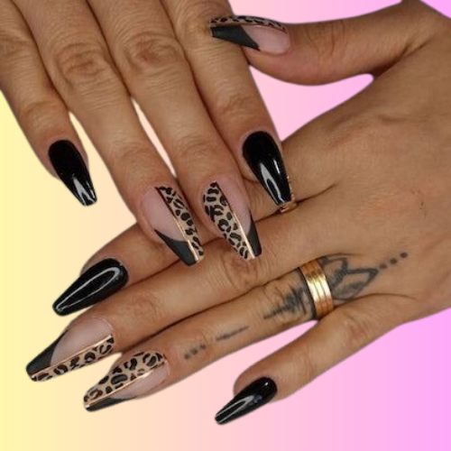 black french tip nails