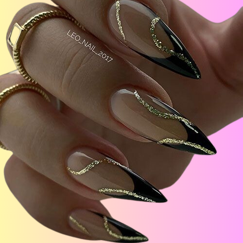 black french tip nails