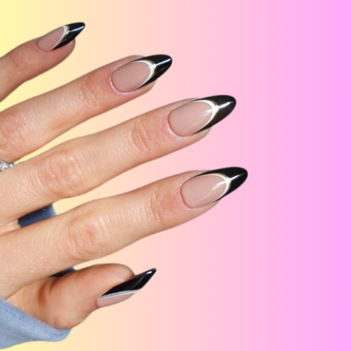 black french tip nails