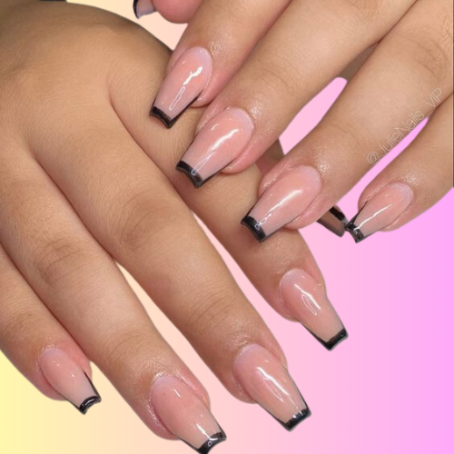 black french tip nails