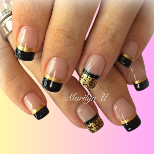 black french tip nails